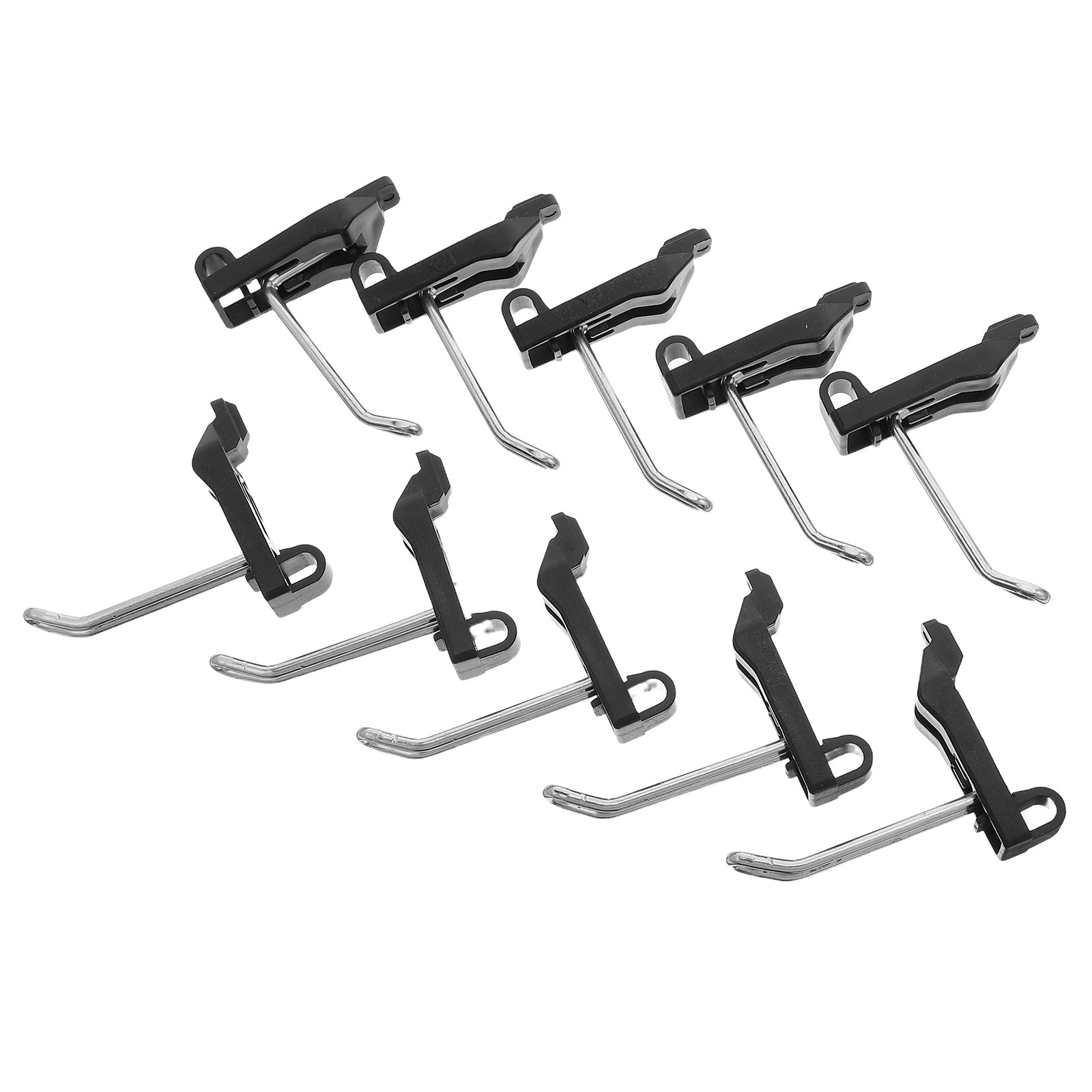 Workshop Tools Wall - 10Pcs Sturdy Slotted Pegboard Hooks for