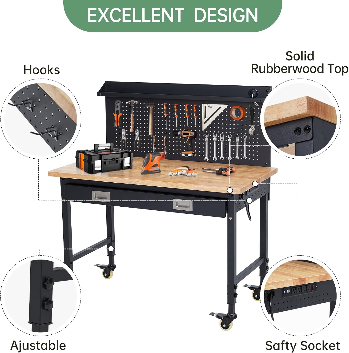 Tacleekii 48x24inch Adjustable - огляд і ціна Workshop Tools Bench