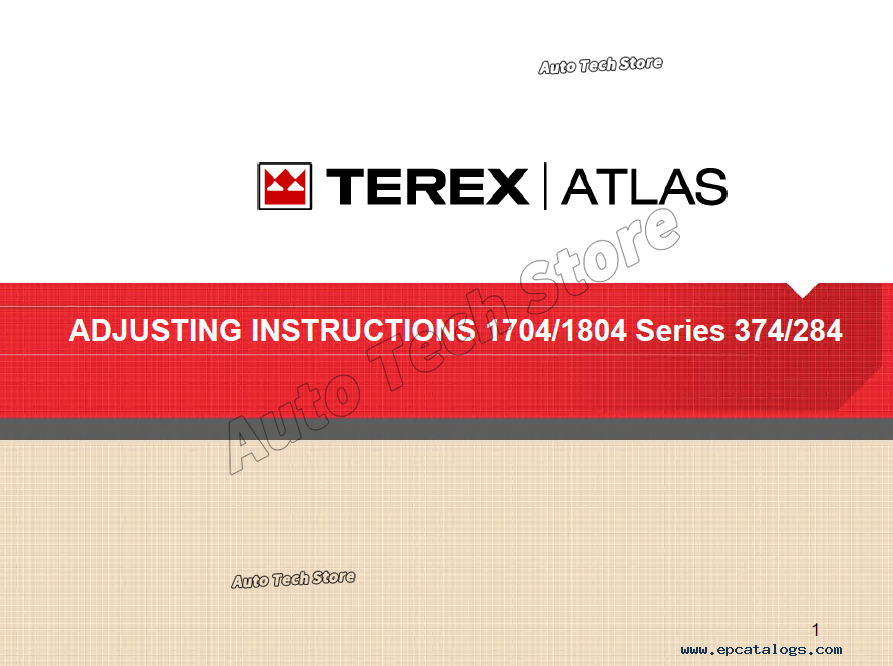For Terex Atlas 1704 / 1804 Ex - огляд і ціна Workshop Tools Car