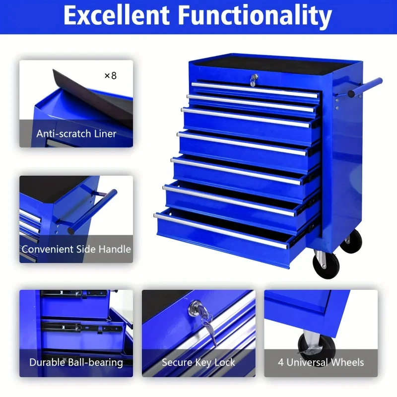 7 Drawers Blue Multifunctional - огляд і ціна Workshop Tools Car